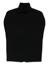 Totême Wool Turtleneck Vest Layered Design In Black