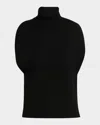 Totême Double-knitted Turtleneck Cape In Black