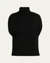 Totême Double-knitted Turtleneck Cape In Black