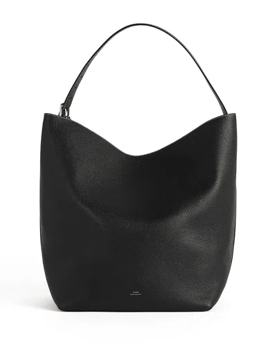 Totême Double Leather Belted Tote In Black