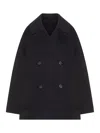 Totême Double Oversized Wool Blend Jacket In Black