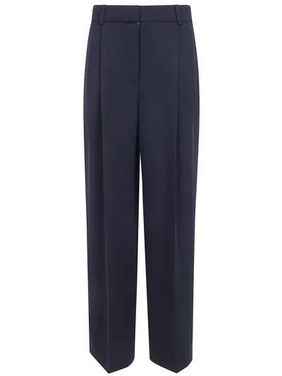 Totême Toteme Double Pleat Fluid Trousers In Black
