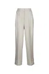 Totême Toteme Women Double-pleat Straight Trousers In Neutral
