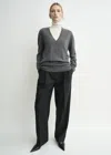 Totême Double-pleat Winter Trousers Charcoal In Gray