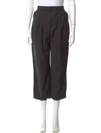 Pre-owned Totême Double Pleated Cropped Trousers Wide Leg Pants In Gray