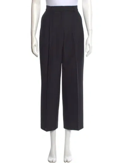 Pre-owned Totême Double Pleated Cropped Wide Leg Pants In Gray