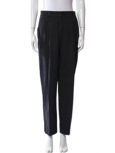 Pre-owned Totême Double Pleated Tailored Straight Leg Pants In Gray