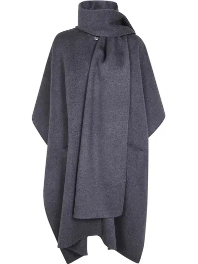 Totême Toteme Women Grey Wool Scarf Coat In Gray