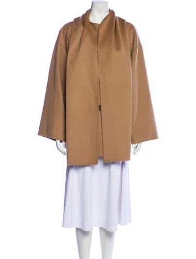 Pre-owned Totême Double Scarf Jacket Wool Jacket In Brown