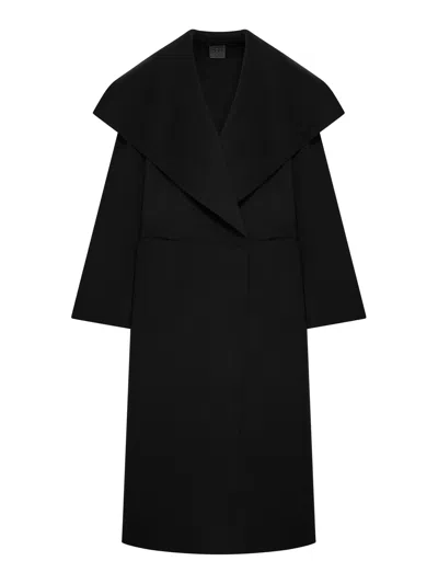 Totême Double Signature Coat In Black