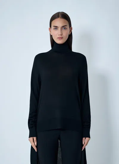 Totême Double-sleeve Turtleneck In Black