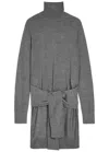 Totême Toteme Double-sleeve Wool And Silk-blend Top In Gray
