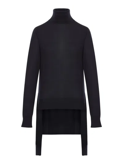 Totême Double-sleeved Wool Turtleneck In Black