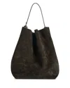 Totême Double Suede Belted Tote In Brown