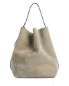Totême Double Suede Belted Tote In Sand
