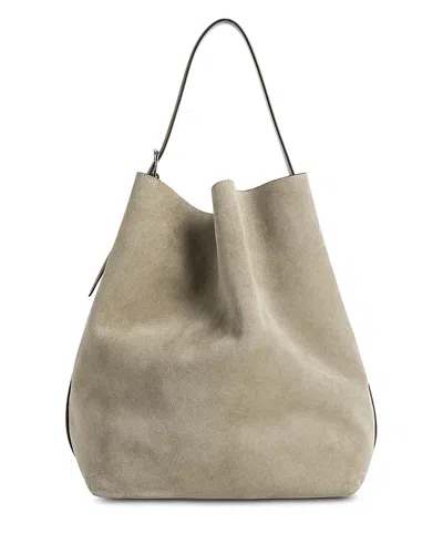 Totême Double Suede Belted Tote In Sand