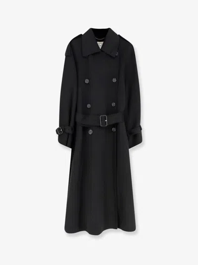 Totême Doublé Winter Wool Trench In Black