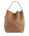 Totême Double Wool Belted Tote In Brown