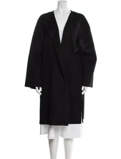 Pre-owned Totême Double Wool Cape Coat Wool Coat In Black
