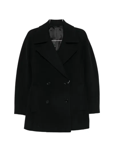 Totême Double-breasted Coat In Black