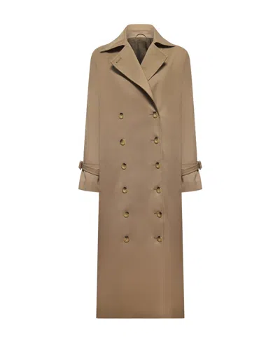 Totême Double-breasted Mid-length Coat In Brown