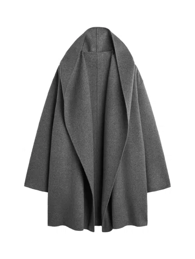 Totême Toteme Double-knit Wool Hoodie Coat In Gray