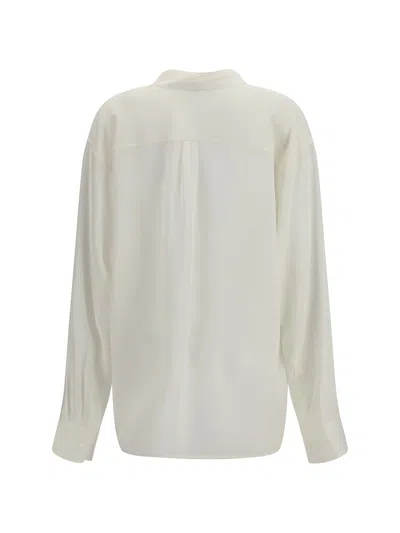 Totême Toteme Double-layered Collar Viscose Shirt In White