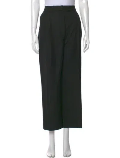 Pre-owned Totême Double-pleated Cropped Wide Leg Pants In Black