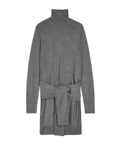 Totême Double-sleeve Wool And Silk-blend Top In Gray