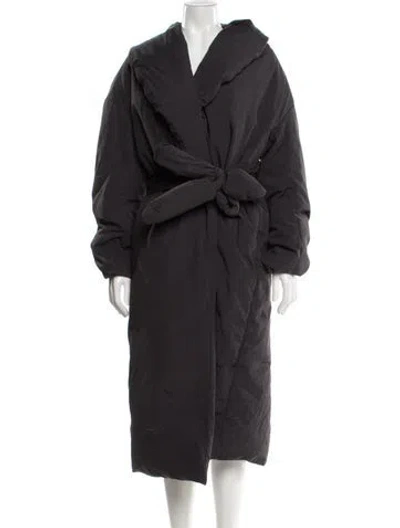Pre-owned Totême Down Robe Coat Nylon Down Coat In Gray