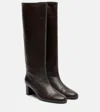 Totême Womens Toteme Downtown Leather Heeled Knee-high Boots In Brown
