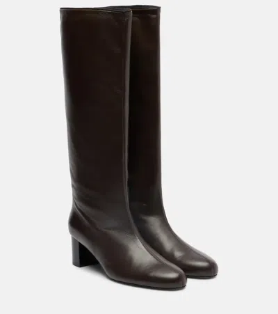 Totême Downtown Leather Knee-high Boots In Brown