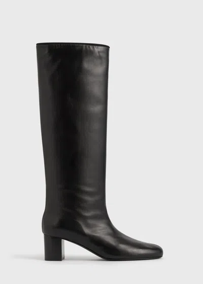 Totême Downtown Nappa Knee-high Boots Black In Blue