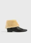 Totême Downtown Shearling Boots Black/beige In Black