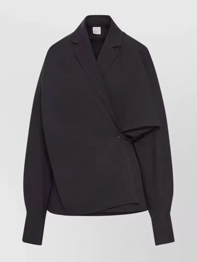 TOTÊME DRAPED BLOUSE LAPEL COLLAR