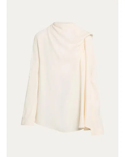Totême Draped Cady Blouse In Black