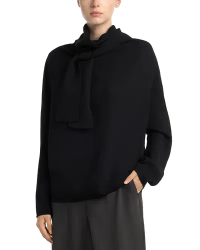 Totême Draped Cowl Neck Blouse In Black