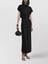 Totême Draped Crew Neck Maxi Dress In Black