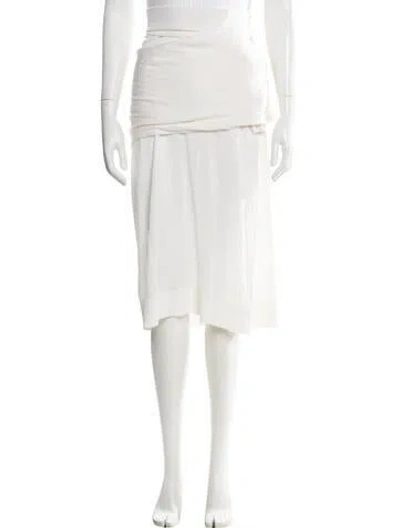 Pre-owned Totême Draped Fine Knit Skirt Midi Length Skirt In White