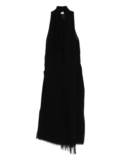 Totême Draped Fringed Skirt In Black