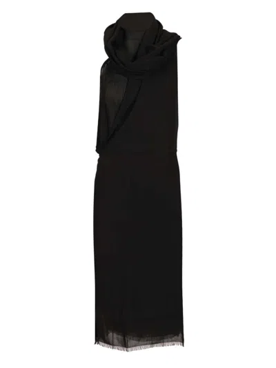 Totême Draped Fringed Skirt In Black
