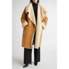 Totême Toteme Draped Genuine Shearling Coat In Brown