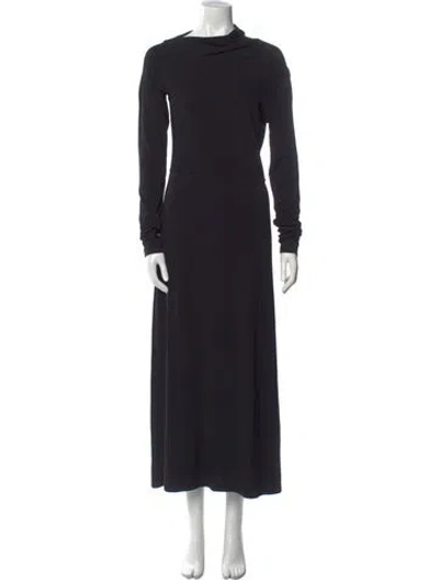 Pre-owned Totême Draped Jersey Long Dress In Black