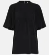 Totême Draped Jersey Top In Black