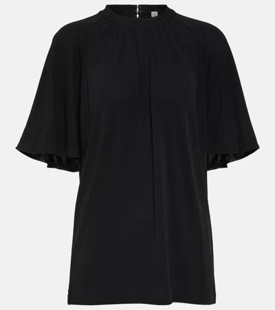 Totême Draped Jersey Top In Black