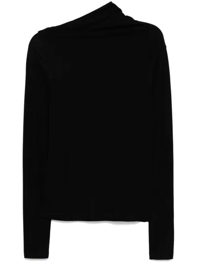 Totême Toteme Draped Jersey Top In Black