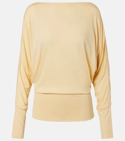 Totême Draped Jersey Top In Neutral