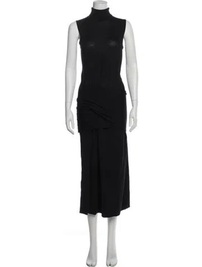 Pre-owned Totême Draped Knit Dress Long Dress In Black