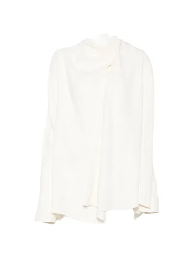 Totême Draped Long-sleeve Blouse In White