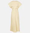 Totême Slouch Waist Viscose Blend Long Dress In Yellow